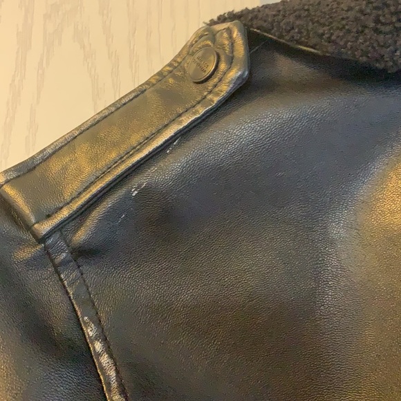 Zara faux leather distressed motorcycle jacket - Picture 7 of 8